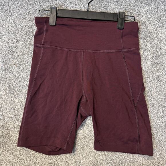 Allbirds Natural Bike Shorts Womens Small Maroon Merino Tencel 5 Inseam Pockets - Picture 1 of 15